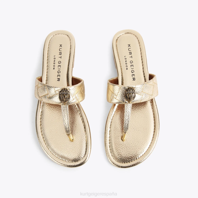 Kurt Geiger mujer sandalias london kensington con barra en T 2LPR448 | calzados oro